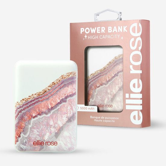Ellie Rose - Power Bank Charger - Rose Gold Agate