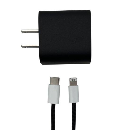 POWER UP - Fast 20W 3\' Lightening To Usb-C Charger Set - BLACK