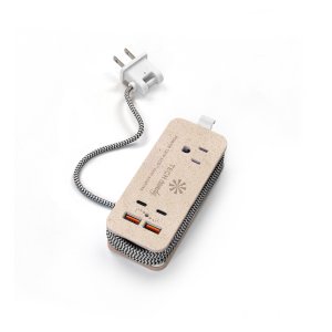 Tech Candy - Power Trip Eco Outlet/Usb/Usb-C Charger - NATURAL Tech Candy - Power Trip Eco Outlet/Usb/Usb-C Charger - NATURAL