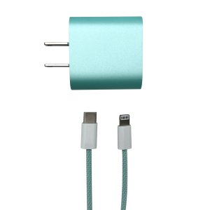POWER UP - Fast 20W 3' Lightning Charger Set - MINT POWER UP - Fast 20W 3' Lightning Charger Set - MINT
