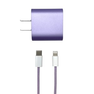 POWER UP - Fast 20W 3' Lightning Charger Set - LILAC POWER UP - Fast 20W 3' Lightning Charger Set - LILAC