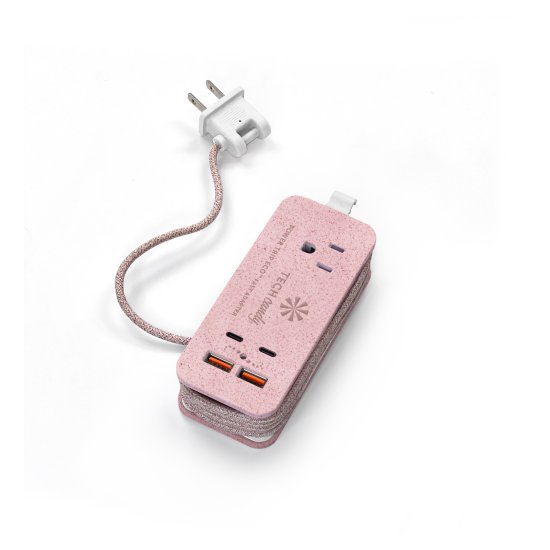 Tech Candy - Power Trip Eco Outlet/Usb/Usb-C Charger - PINK