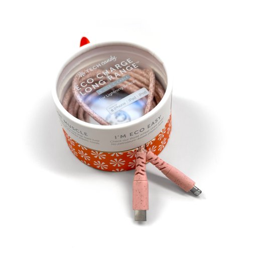 Tech Candy - Eco Charge Long Range™ 6\' Usb-C to Lightning - PINK