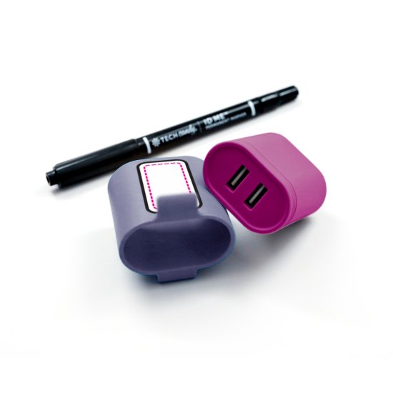 Tech Candy - Id Me Usb Power Adapter - Lavender/Bright Pink