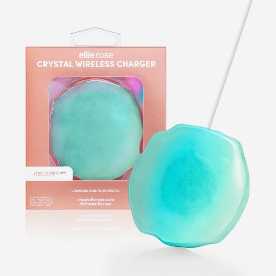 Ellie Rose - Gemstone Inspired Crystal Wireless Charger - AQUA