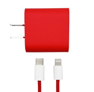 POWER UP - Fast 20W 3' Lightning Charger Set - RED POWER UP - Fast 20W 3' Lightning Charger Set - RED
