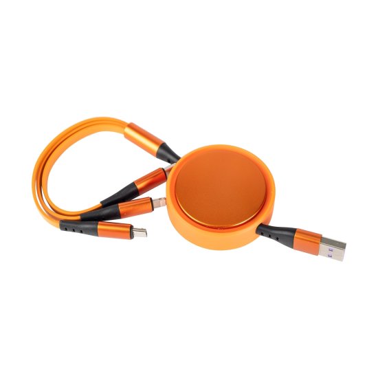 MadMan - Retractable 3-in1 Fast Chargers - ORANGE