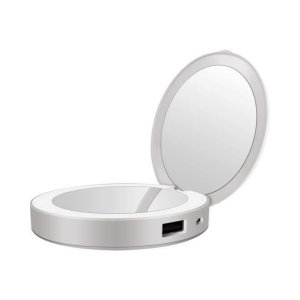Tech Candy - Glow Up - Compact Mirror/Charger - SILVER Tech Candy - Glow Up - Compact Mirror/Charger - SILVER