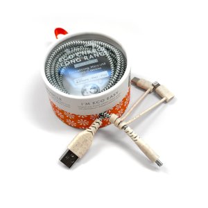 Tech Candy - Eco Charge Long Range™ 6’ Usb (3 Tip) - NATURAL Tech Candy - Eco Charge Long Range™ 6’ Usb (3 Tip) - NATURAL