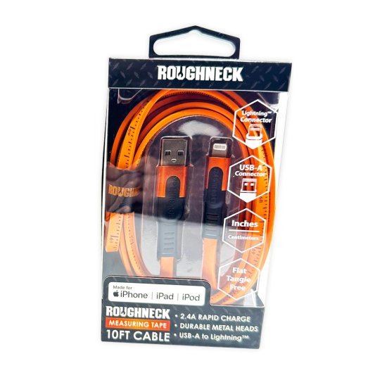 Roughneck - 10\' Flat w/ Tape Measure - Lighning Cable