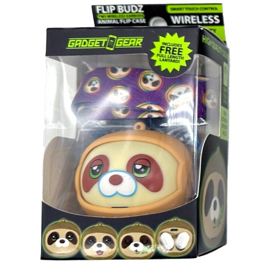 Gadget Gear - Animal Face Flip WIRELESS Earbuds - PUPPY