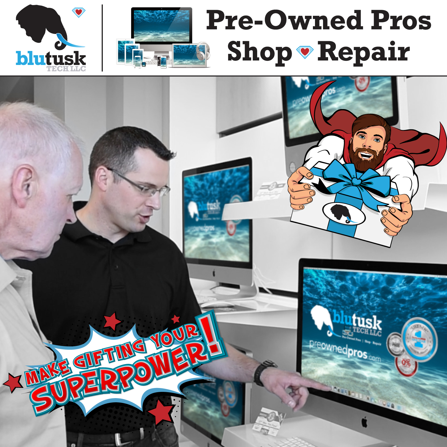 Number 5, In-Store Pro Support, from the top 10 reasons to shop with The Pre-Owned Pros at Blutusk Tech, LLC 
